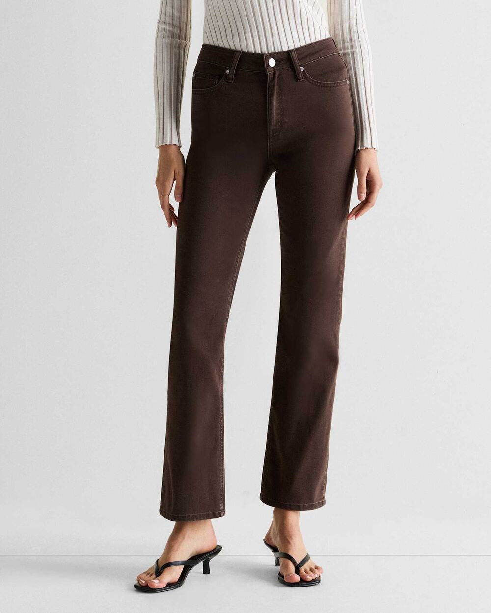 Quince Straight Leg Jeans in Dark Brown